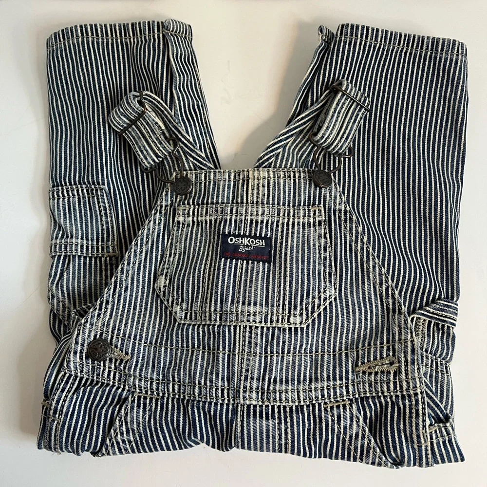 Oshkosh B’gosh stripped overalls size 12M - Picture 4 of 10